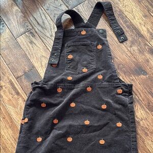 Gymboree Pumpkin Pattern Kids Corduroy Overalls 10